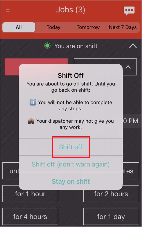 iOS Shift off confirm you really want to shift off pre set time.png