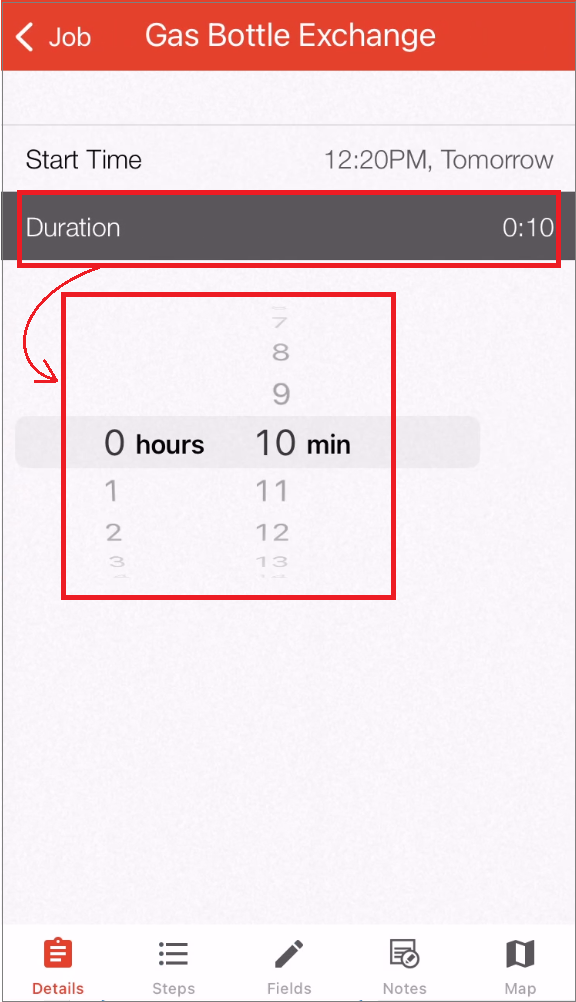 iOS change the job duration.png