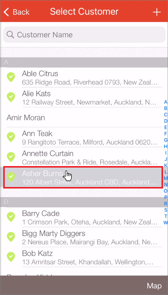 iOS create a Job Select exisitng customer.png