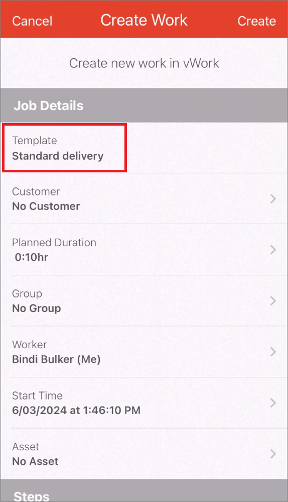 iOS create a Job Job Template selected.png