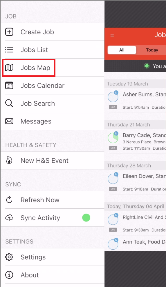 iOS open Jobs Map from vWork menu.png