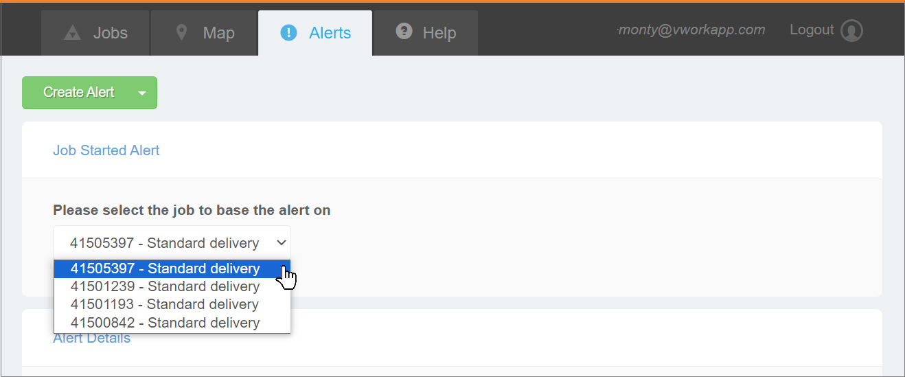 Customer Portal Alert select the job.png