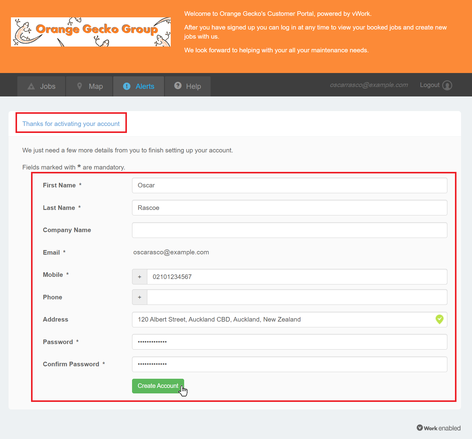 Manualy added portal user activating their account.png